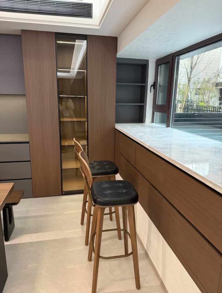 เก้าอี้บาร์ MY DOLLS HOUSE COCO 75 ซม. สีไม้เข้ม เบาะสีดำ_3